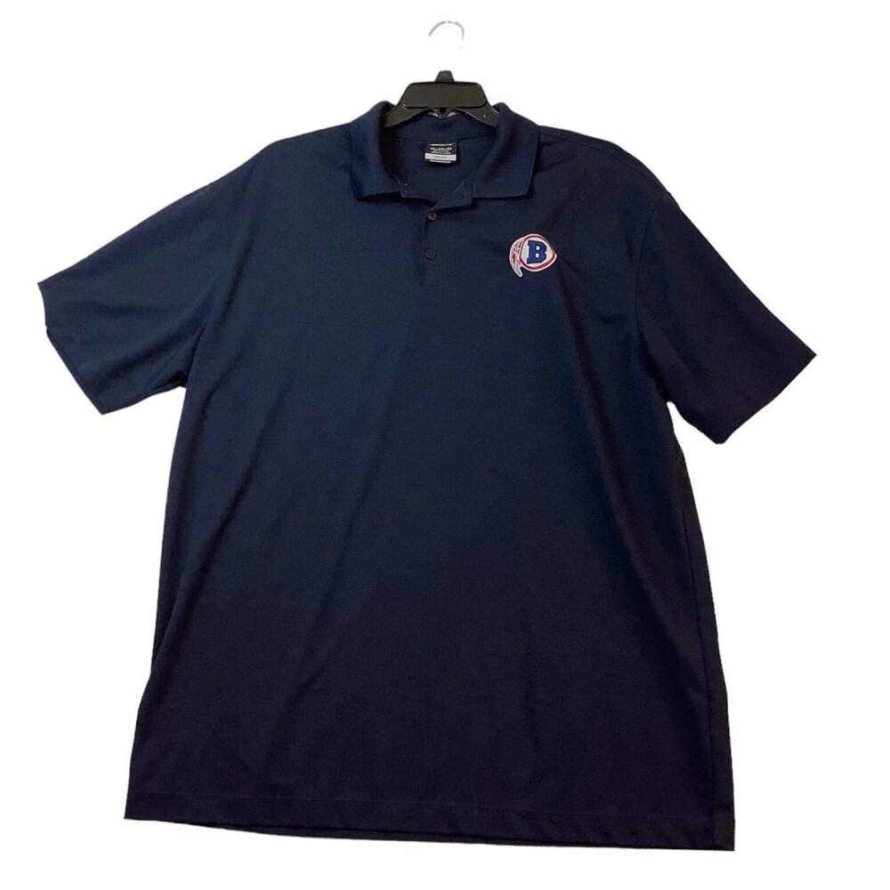 Nike Boston Bruins Navy Golf Polo Short Sleeve Shirt Mens Size 2XL Swoosh Logo